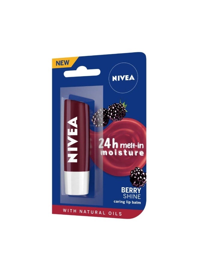 Nivea Lip Balm, Fruity Berry Shine, 4.8g (Pack of 3) - Image 3